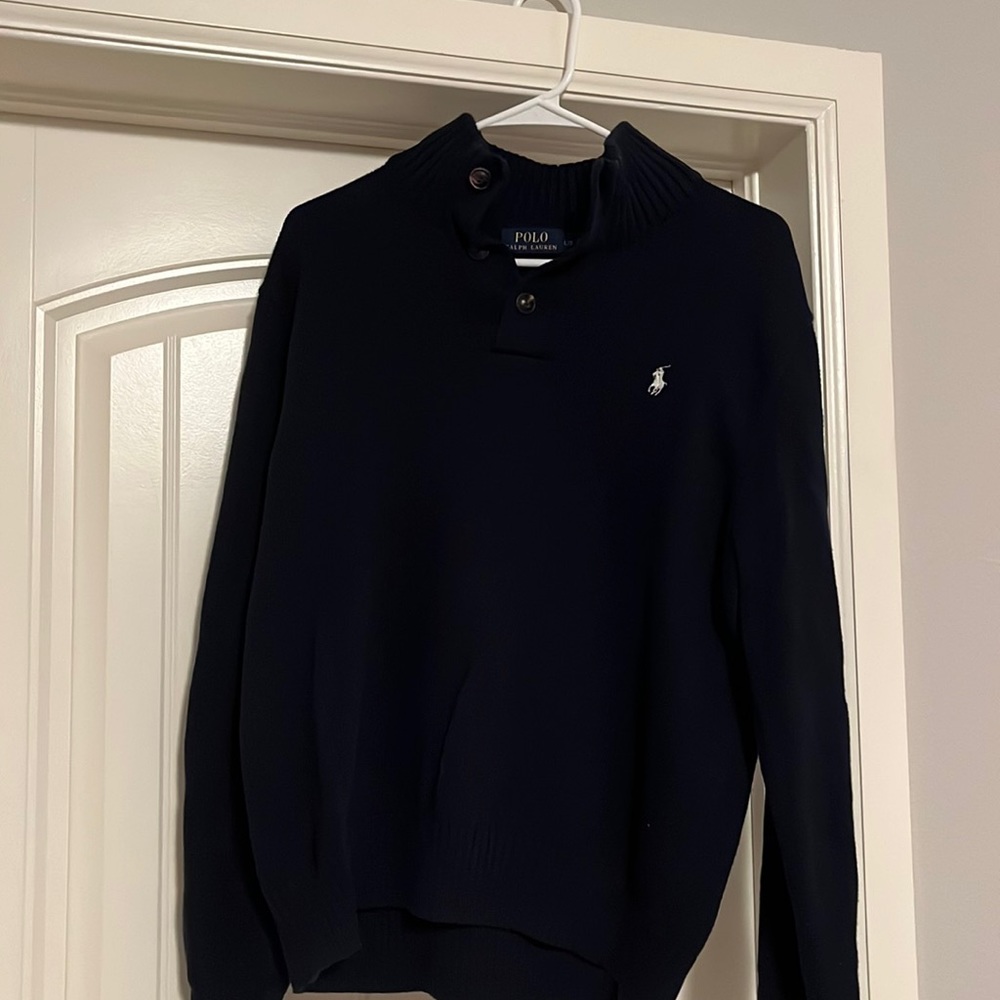 Navy Blue Polo sweater - 3 button